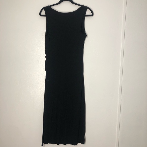 Old Navy Womens Maternity Dress Black Size M Ribbed Stretchy Midi Loungewear - Picture 7 of 7
